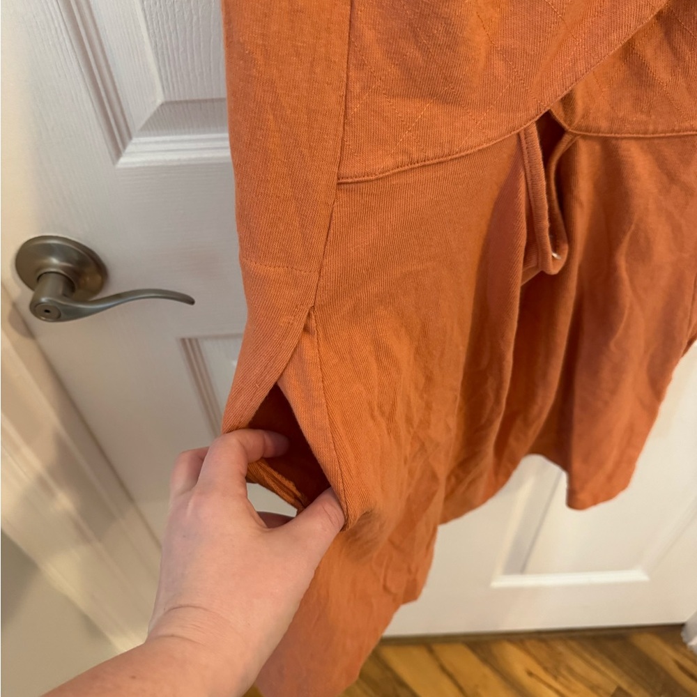 Free People Rust Orange Button-Front Mini Dress - Picture 4 of 6